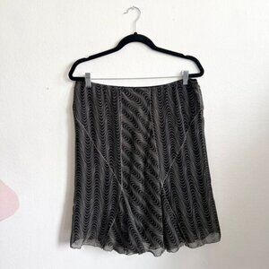 Vintage Y2K Skirt, Office Siren, Whimsigoth, Boho, Large,‎ Ruffles, Flowy